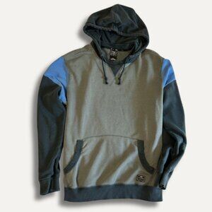 Nike Men's XL Grey and Blue Colorblock Hoodie